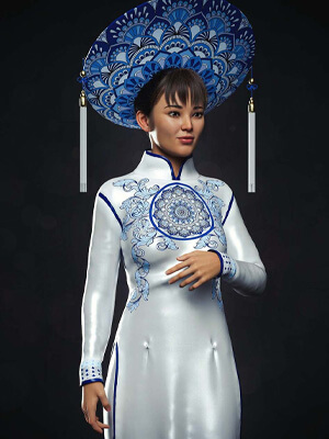 dForce Clara Vietnamese Princess Outfit For Genesis 8 and Genesis 8.1 Females