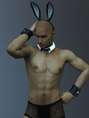XF Bunny Lace Lingerie Outfit for Genesis 8 and 8.1 Males Bundle