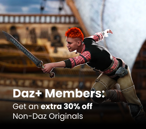 Daz+ Members: Get an extra 30% off Non-Daz Originals