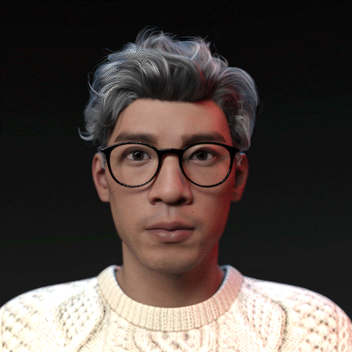 Gif of 3D face model by Tafi
