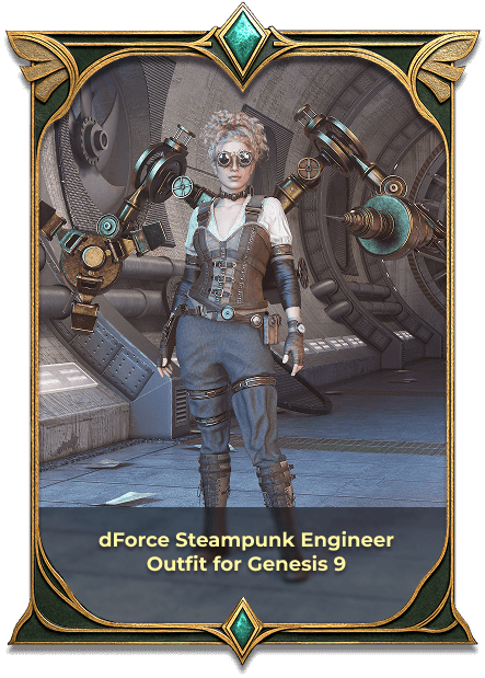 dForce Steampunk Engineer Outfit for Genesis 9